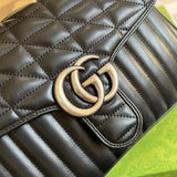 Interior view of structured polished women's handbag – women's statement bag