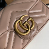 Back view of classic polished women's handbag – women's statement bag