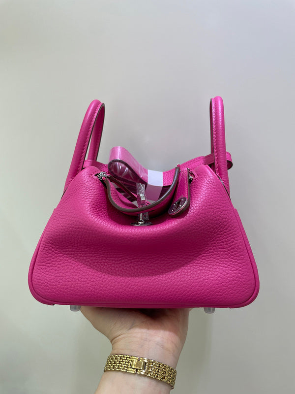 Side view of tailored structured handbag