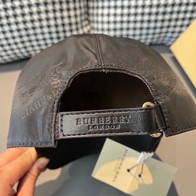 Close-up detail view of Burberry unisex cap