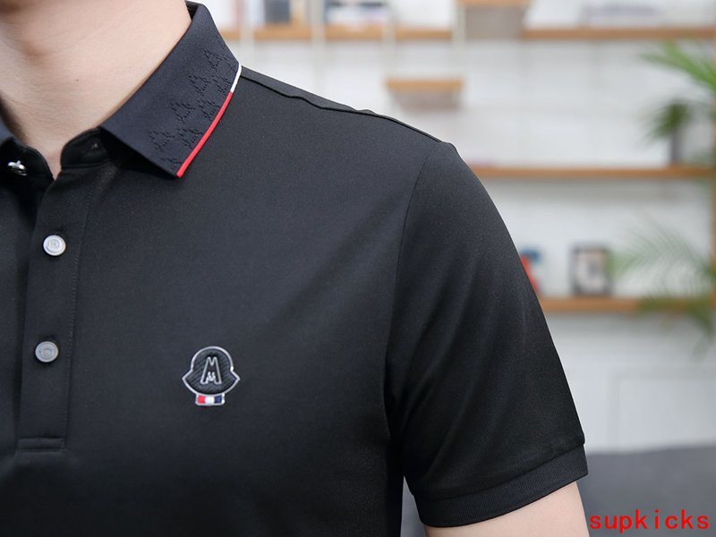 Side profile of Moncler luxury clothing with logo-detail design