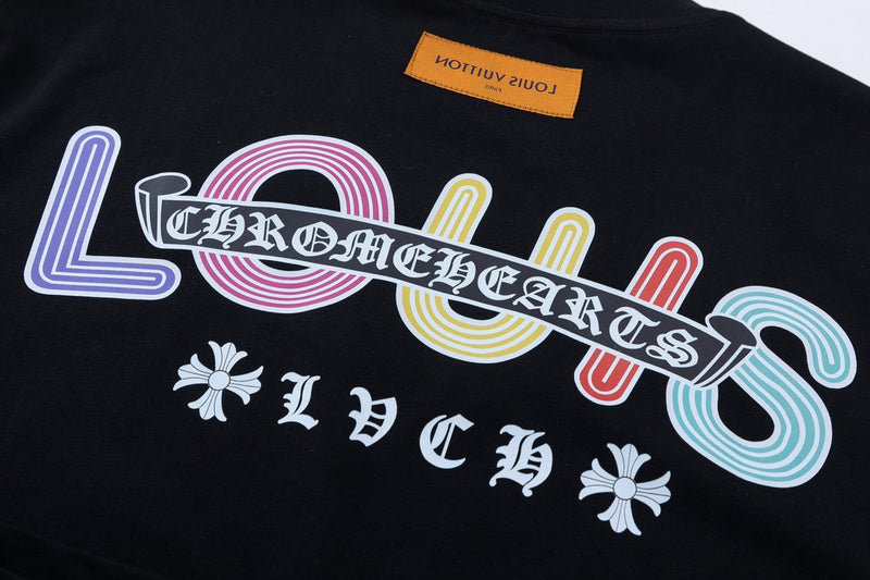Flat lay presentation of Louis Vuitton cotton t-shirt with relaxed-fit cut