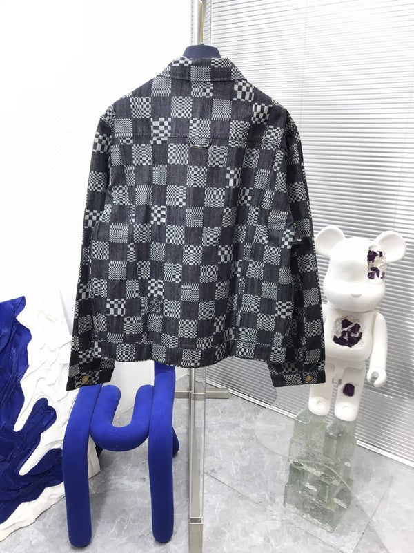 Side profile of Louis Vuitton luxury clothing with contemporary cut