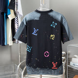 Side profile of Louis Vuitton cotton t-shirt with monogram-inspired silhouette