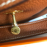 Side view of chic structured handbag