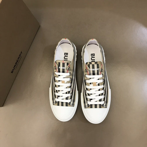 Burberry Beige Classic Ballet Flats - Full Silhouette View