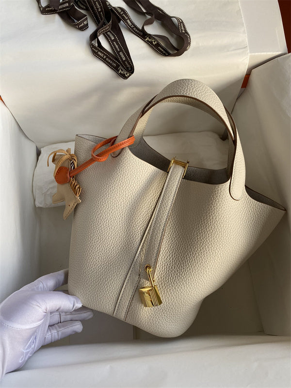 Close-up detail of sophisticated bag design