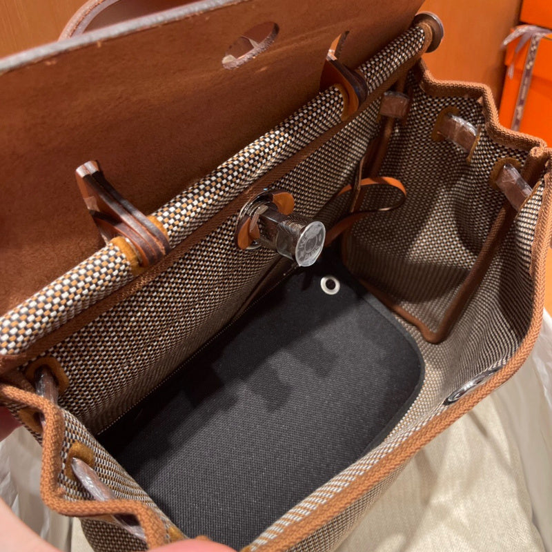 Side view of statement structured handbag