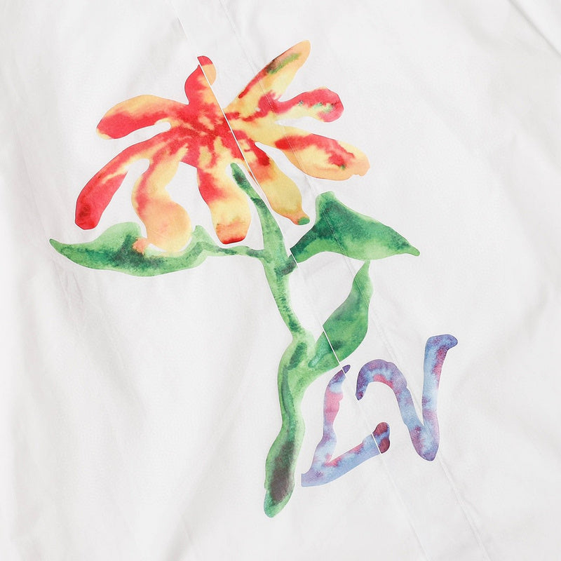 Front view of Louis Vuitton luxury clothing with monogram-inspired silhouette