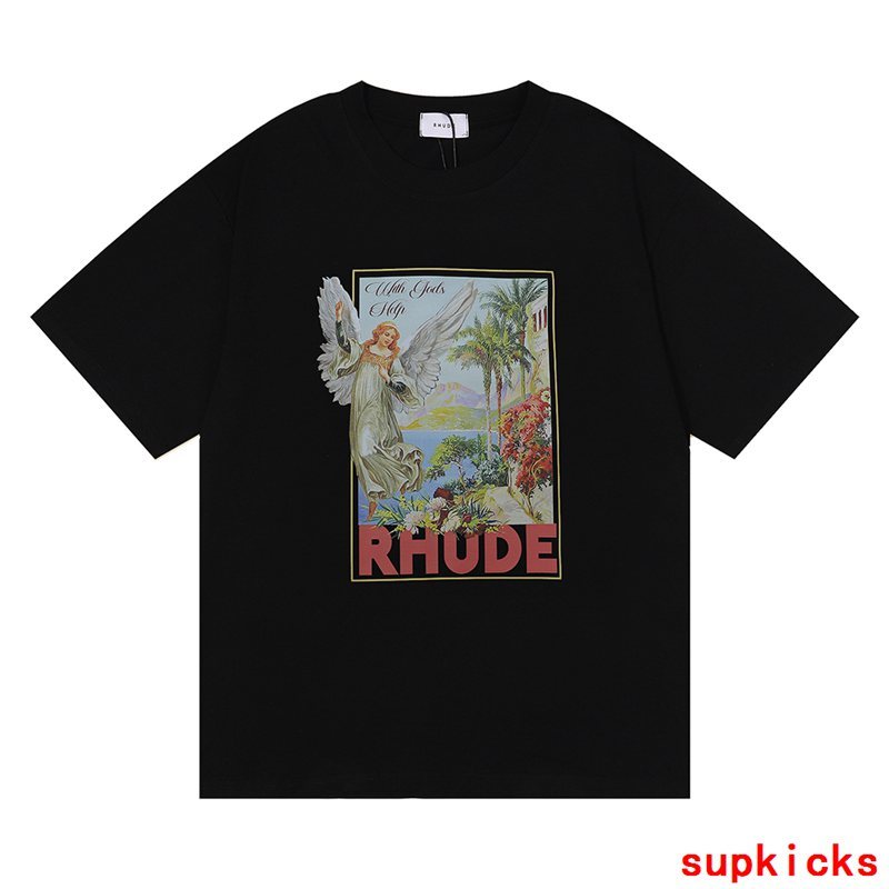 Full styled look of Rhude luxury clothing with contemporary cut