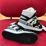 Side profile of Gucci two-tone sneakers streetwear statement look