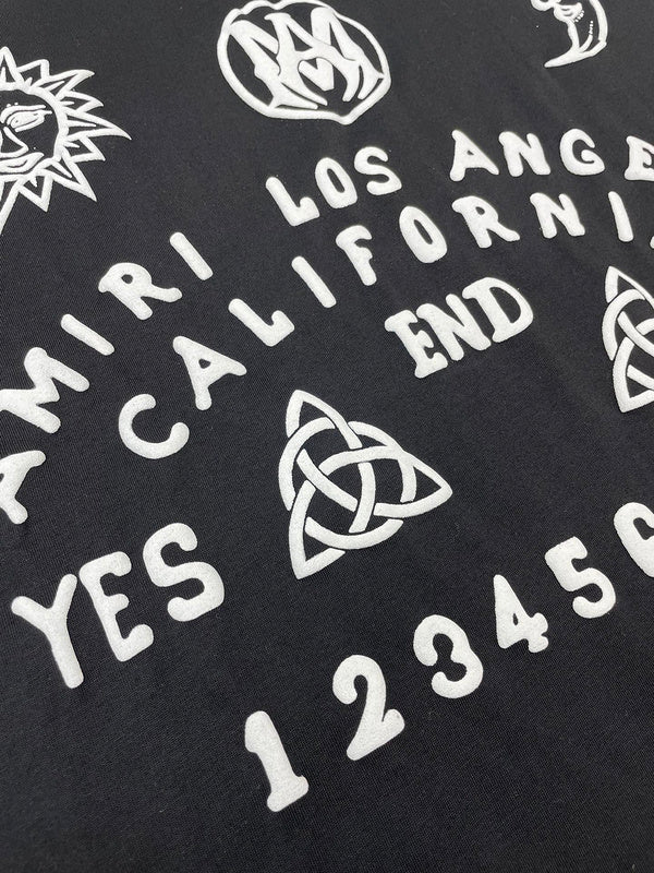 Close-up of Amiri t-shirt craftsmanship