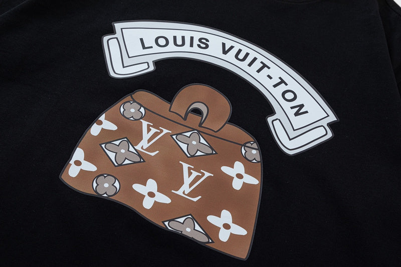 Flat lay presentation of Louis Vuitton cotton t-shirt with relaxed-fit cut