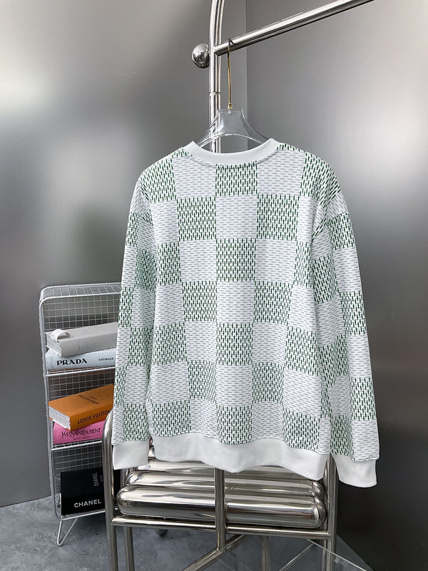 Side profile of Louis Vuitton luxury clothing with label-forward styling