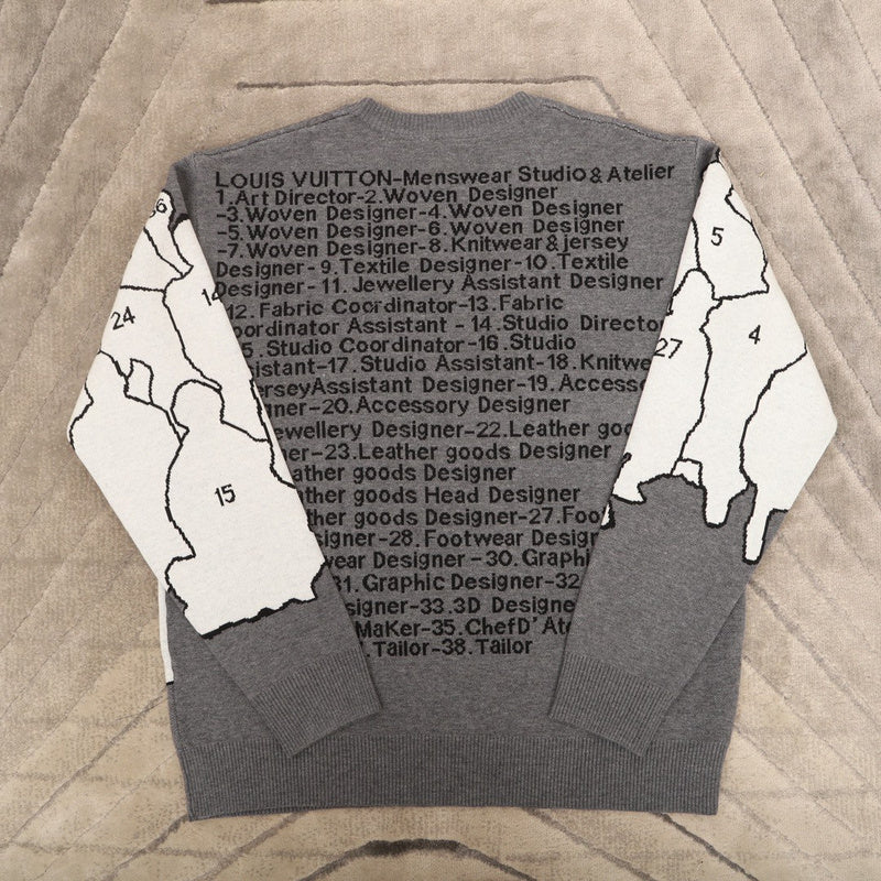 Side profile of Louis Vuitton luxury clothing with logo-detail design