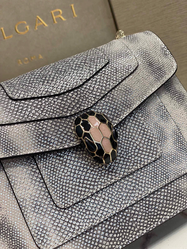 Statement Faux Leather Handbag - Modern Structured Build | Women's Statement Accessory #1786 - side angle view (image 2) of designer-inspired handbag