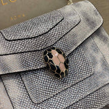 Statement Faux Leather Handbag - Modern Structured Build | Women's Statement Accessory #1786 - side angle view (image 2) of designer-inspired handbag