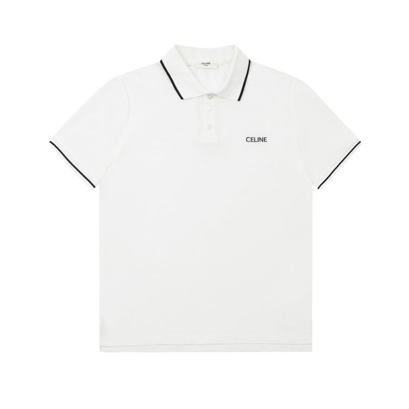 Side profile of Polo cotton polo shirt with logo-detail design