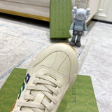 Side profile of Gucci clean off-white sneakers chunky sole construction