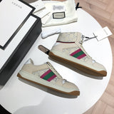 Gucci stone beige luxury sneakers view 4 padded collar comfort