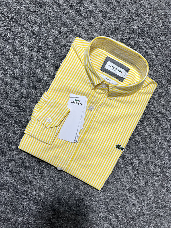 Back view of Lacoste luxury clothing with monogram-inspired silhouette