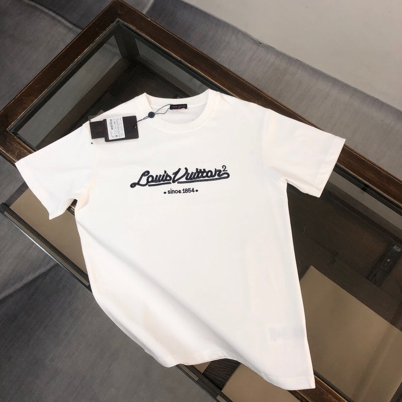 Front view of Louis Vuitton cotton t-shirt with runway-inspired design