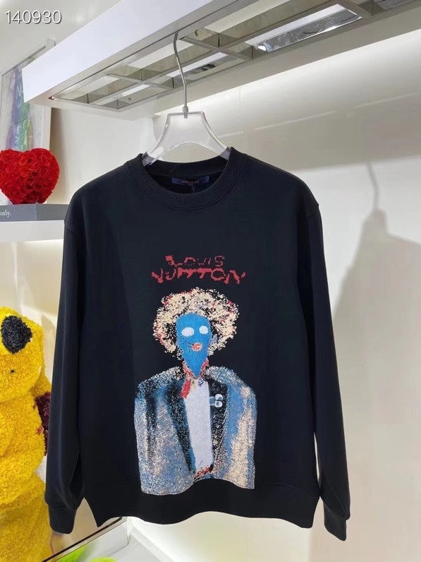 Close-up detail shot of Louis Vuitton luxury clothing with runway-inspired design