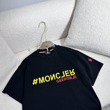 Side profile of Moncler luxury clothing with monogram-inspired silhouette