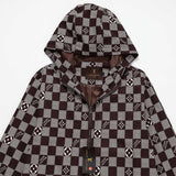 Full styled look of Louis Vuitton luxury clothing with logo-detail design