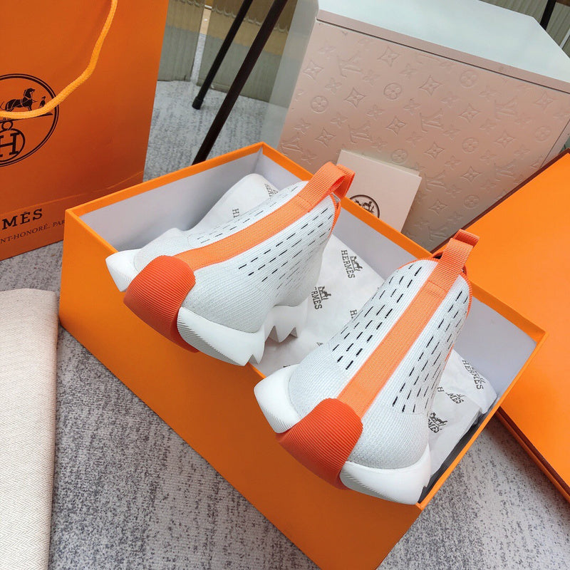 Hermes shoes Style 327 - front view, iconic logo design (alternate angle)