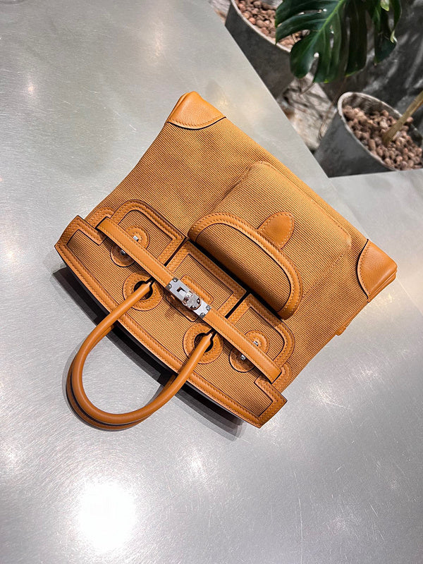 Side view of chic structured handbag