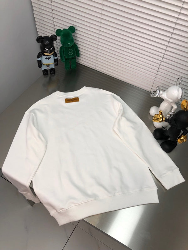 Front view of Louis Vuitton luxury clothing with monogram-inspired silhouette