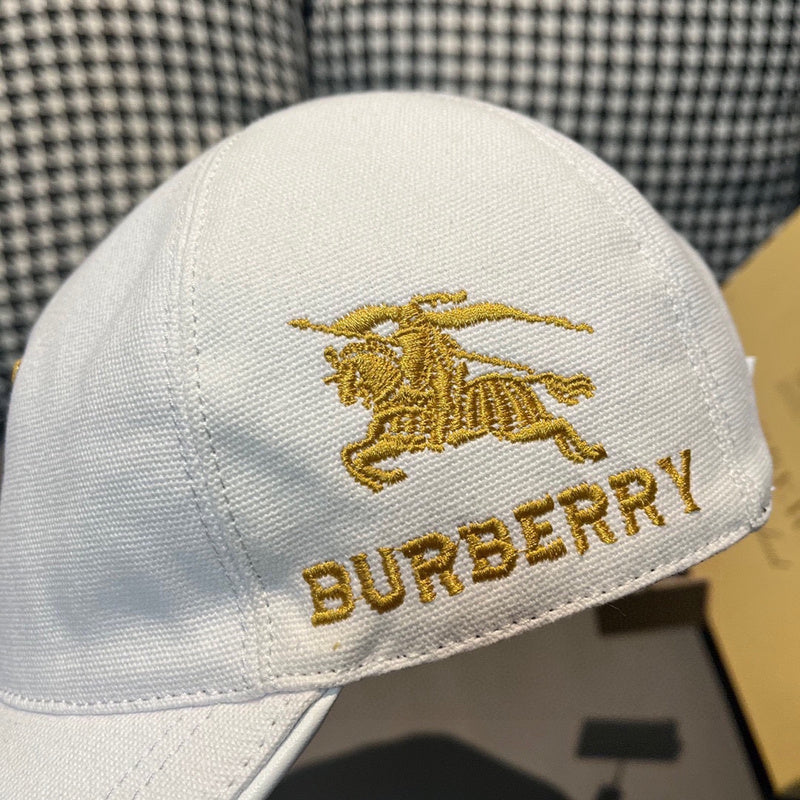Angled view of Burberry unisex cap
