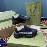Gucci two-tone luxury sneakers view 8 breathable knit upper