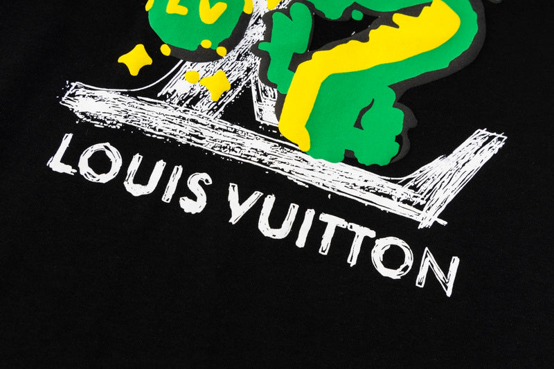 Close-up detail shot of Louis Vuitton cotton t-shirt with contemporary cut