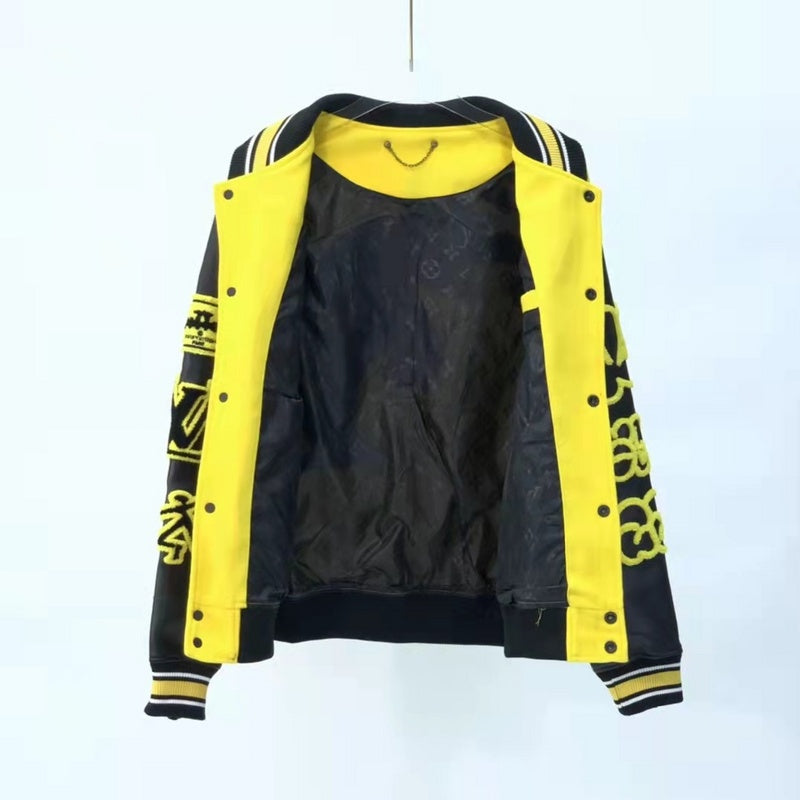 Side profile of Louis Vuitton luxury clothing with monogram-inspired silhouette