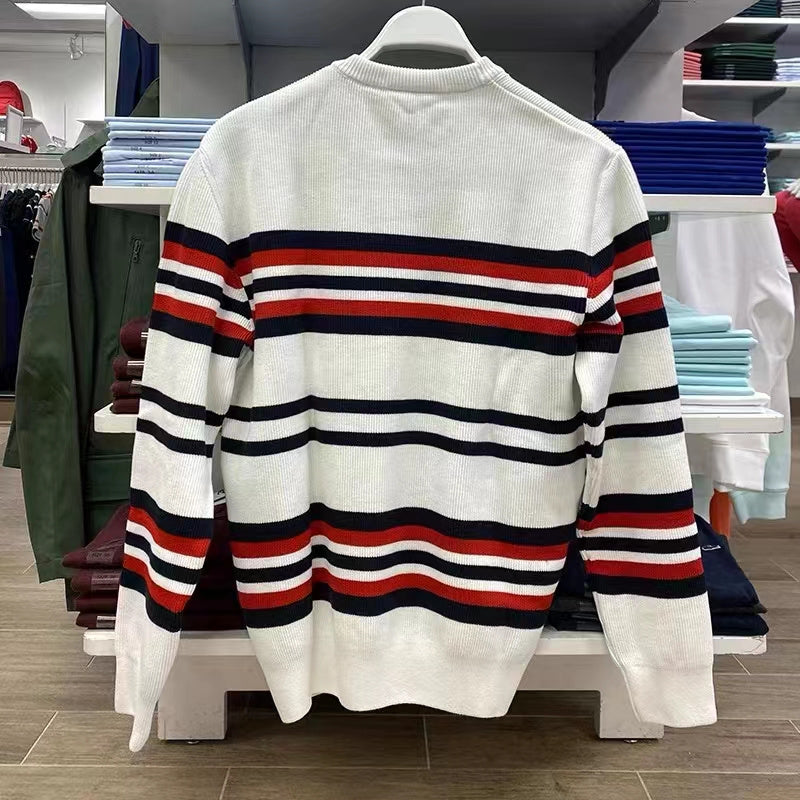 Side profile of Lacoste luxury clothing with monogram-inspired silhouette