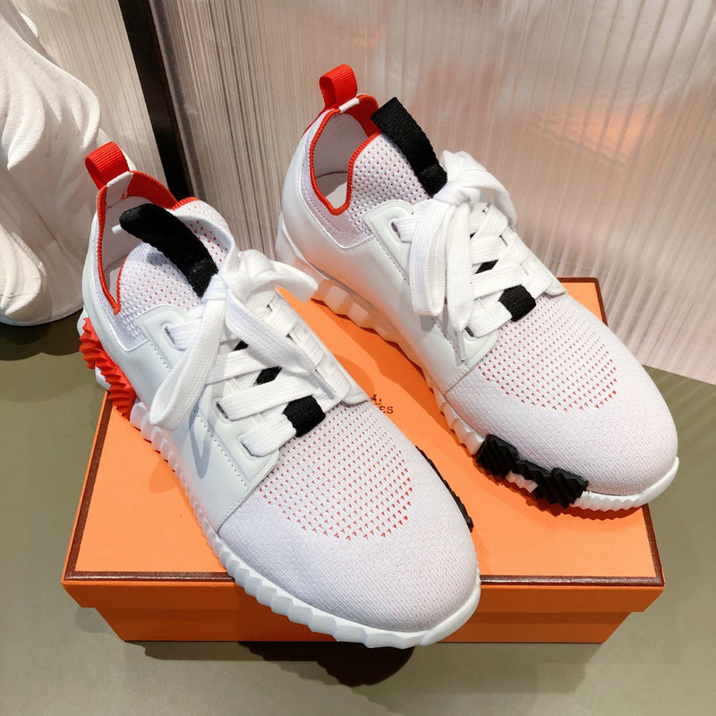 Hermès White High-Top Sneakers - Sole Detail View