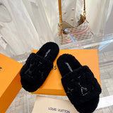 Louis Vuitton Camel Platform Heels - Angled View