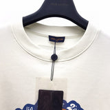 Flat lay presentation of Louis Vuitton luxury clothing with label-forward styling