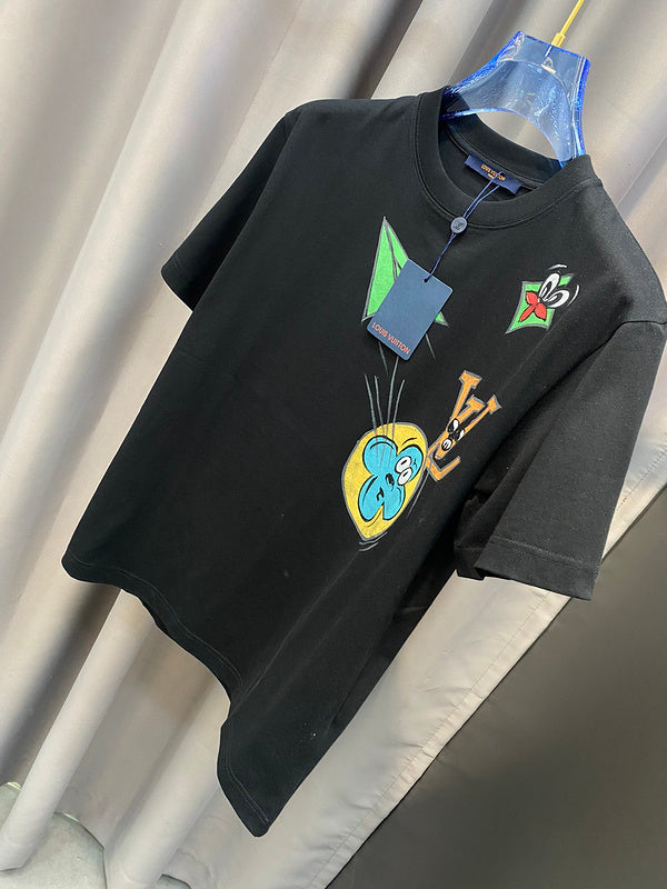 Close-up detail shot of Louis Vuitton cotton t-shirt with tailored silhouette