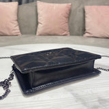 Handle and strap detail of modern sleek women's handbag – women's designer-style accessory