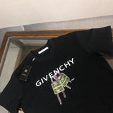 Close-up detail shot of Givenchy luxury clothing with relaxed-fit cut