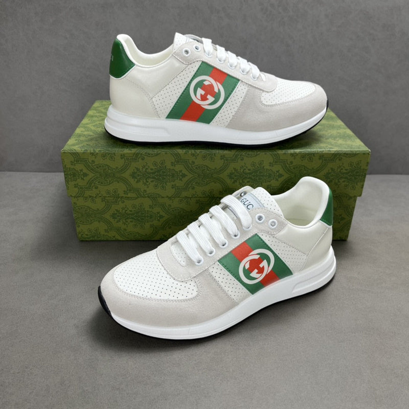 Gucci fresh white-and-black luxury sneakers view 7 breathable knit upper