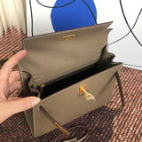 Side view of graceful structured handbag