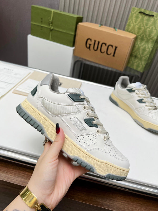 Gucci clean off-white luxury sneakers view 5 bold athletic profile