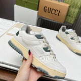 Gucci clean off-white luxury sneakers view 5 bold athletic profile