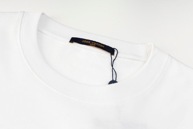 Flat lay presentation of Louis Vuitton cotton t-shirt with contemporary cut
