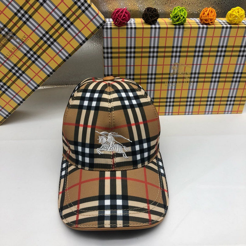 Angled view of Burberry unisex cap