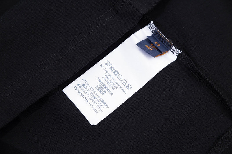 Close-up detail shot of Louis Vuitton cotton t-shirt with relaxed-fit cut